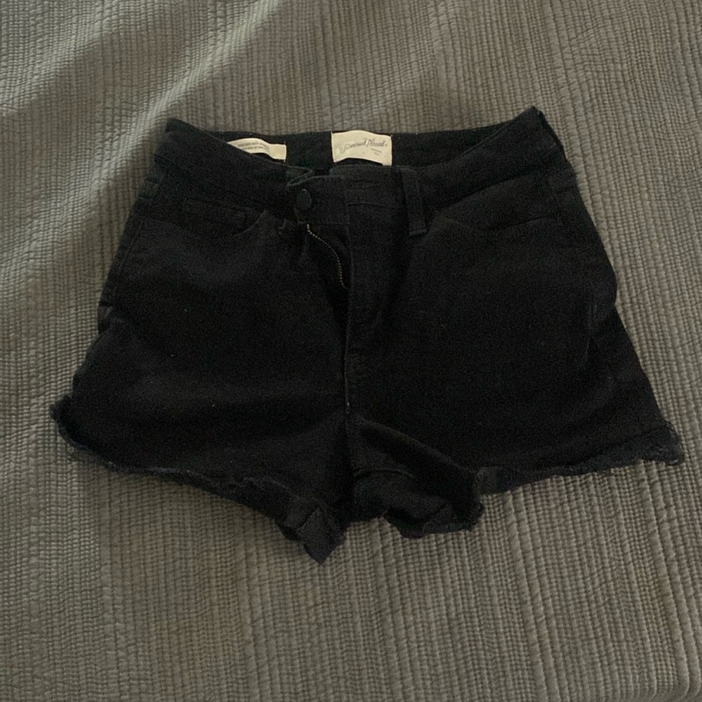 Girls black jean shorts
